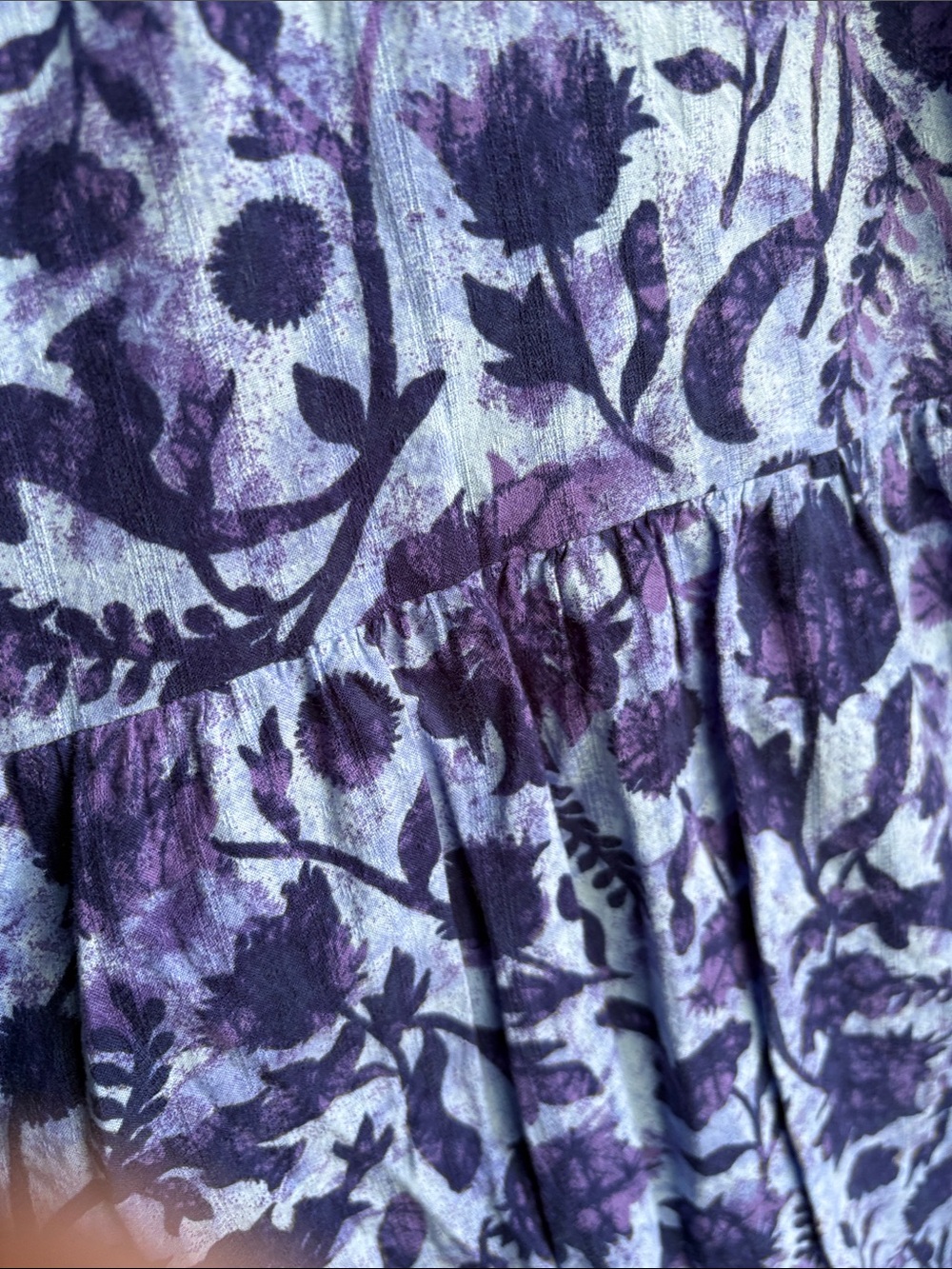 Universal Thread Blue Floral Maxi Dress with Puff 3/4 length Sleeves - Picture 12 of 14